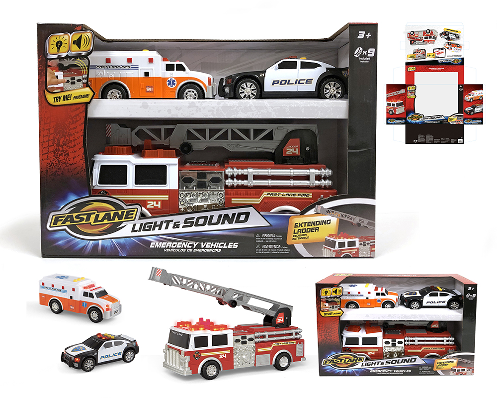 Fast Lane Emergency Vehicle Playset